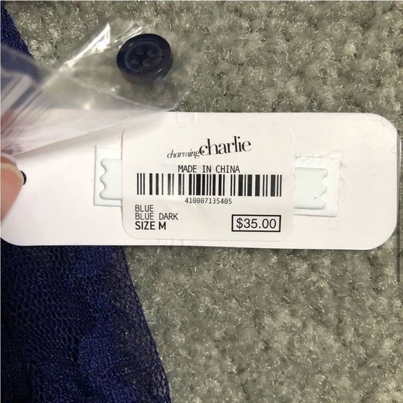 Charming Charlie Blue Peplum Blouse - Picture 4 of 5